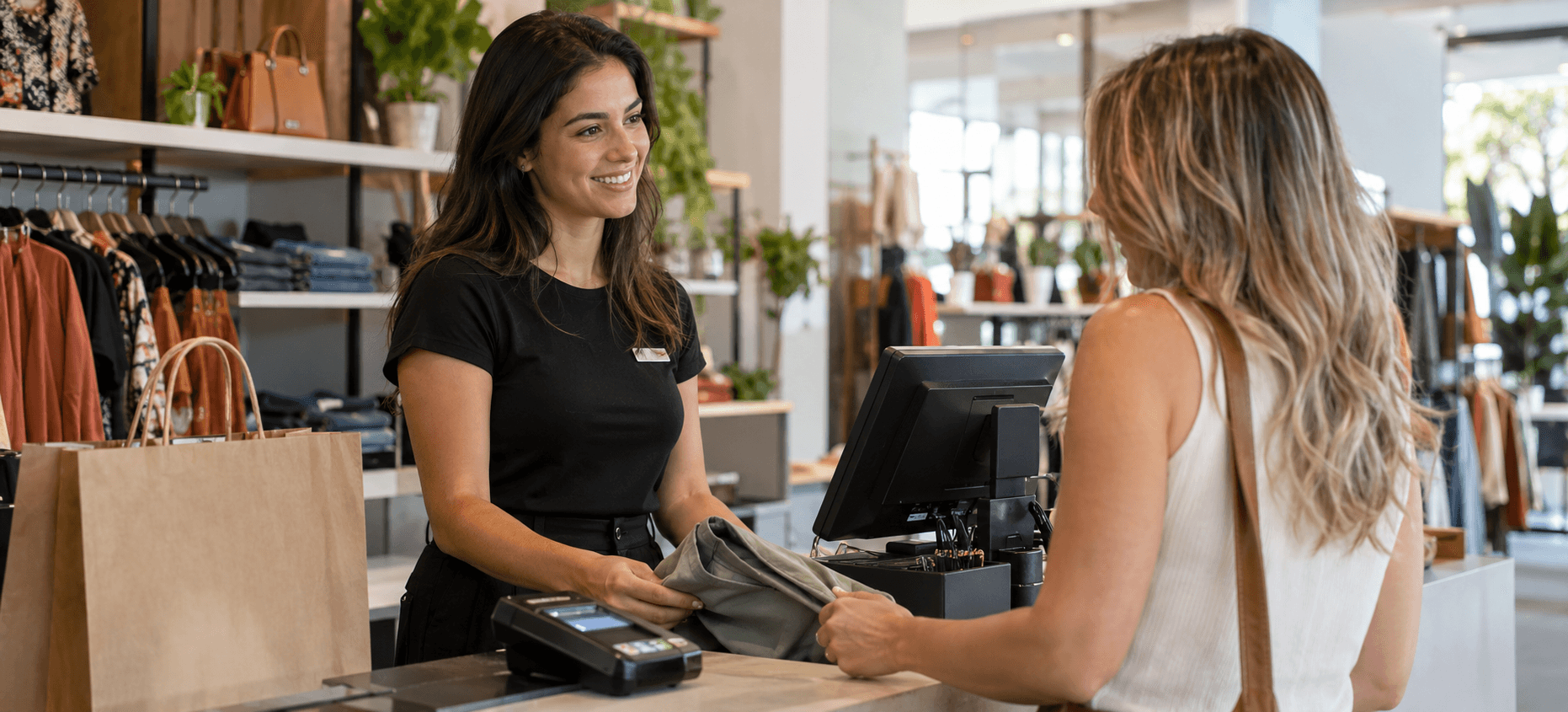 Atendimento em uma loja de roupas